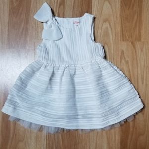 Baby Cat & Jack White and Gold Bow Dress